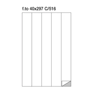 Etichette adesive su foglio A4 40x297 mm. Senza margini