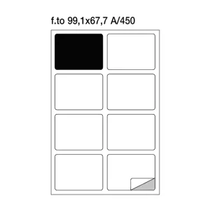 Etichette adesive su foglio A4 99,1x67,7 mm con angoli arrotondati