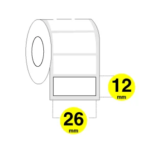 Etichette prezzatrice mm. 26 x 12 rettangolari - confezione da 36 rotoli. Disponibile anche il formato 26 x 12 onda.