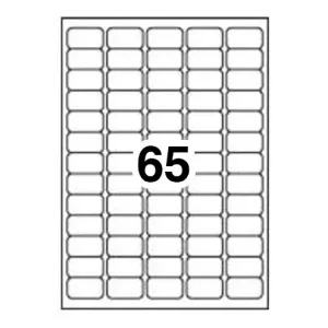 Etichette laser in A4, poliestere bianco opaco, formato 38,1 x 21,2 mm