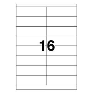 Etichette laser in A4, poliestere bianco opaco, formato 105 x 37 mm