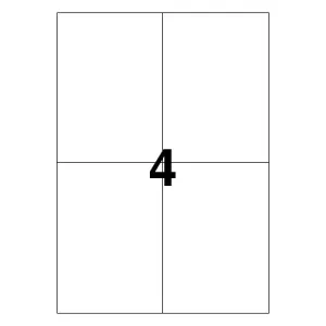 Etichette laser in A4, poliestere bianco opaco, formato 105 x 148 mm