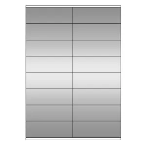 Etichette laser in A4, poliestere argento, formato 105 x 36 mm