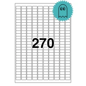 Etichette laser in A4, poliestere trasparente opaco, formato 17,8 x 10 mm