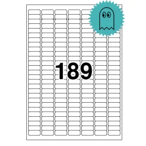 Etichette laser in A4, poliestere trasparente opaco, formato 25,4 x 10 mm