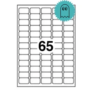 Etichette laser in A4, poliestere trasparente opaco, formato 38,1 x 21,2 mm