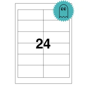 Etichette laser in A4, poliestere trasparente opaco, formato 97 x 42,3 mm