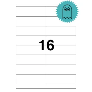 Etichette laser in A4, poliestere trasparente opaco, formato 105 x 37 mm