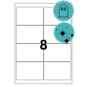 Etichette laser in A4, poliestere trasparente lucido, formato 99,1 x 67,7 mm