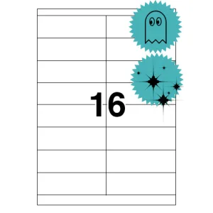 Etichette laser in A4, poliestere trasparente lucido, formato 105 x 37 mm