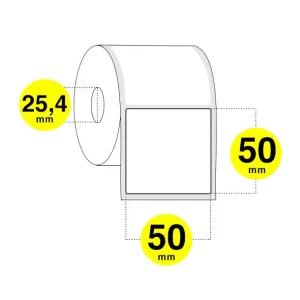 Etichette adesive 50x50 mm - carta termica diretta