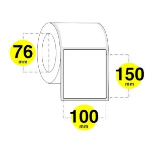 Etichette logistica 100x150 mm - rotolo da 500 etichette con anima 76 mm - confezione da 2 rotoli - prezzo riferito alla confezione.