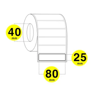Etichette adesive 80x25 mm - carta bianca opaca (vellum)