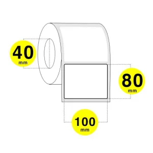 Etichette adesive 100x80 mm - carta bianca opaca (vellum)