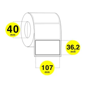 Etichette adesive 107x36 mm - carta bianca opaca (vellum)