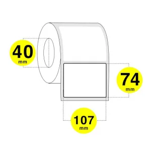 Etichette adesive 107x74 mm - carta bianca opaca (vellum)