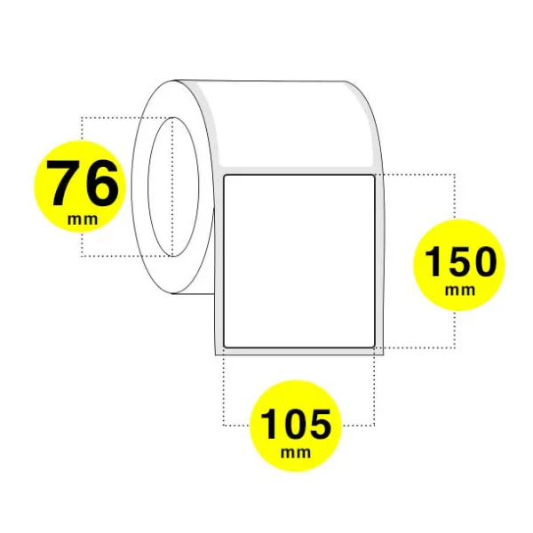 Etichette per spedizioni mm 105x150 - confezione da 1000 etichette - anima 76PLAR210170 Etichette per spedizioni larghezza mm 105 e altezza mm 150 - rotolo da 500 etichette con anima da 76 mm. - Confezione da 2 rotoli - prezzo riferito a tutta la confezione.