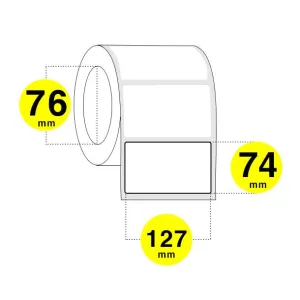 Etichette adesive 127x74 mm - carta bianca opaca (vellum)
