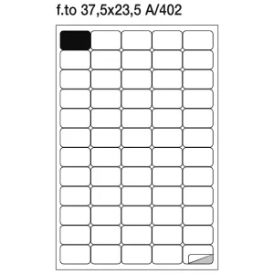 Etichette adesive su foglio A4 37,5x23,5 mm