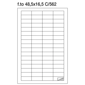 Etichette adesive su foglio A4 48,5x16,9 mm. Con margini