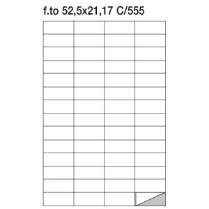 Etichette adesive su foglio A4 52x21 mm senza margini