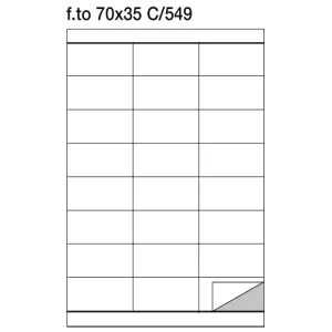 Etichette adesive su foglio A4 70x35 mm con margini
