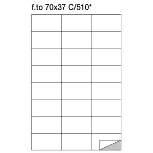 Etichette adesive su foglio A4 70x37 mm senza margini