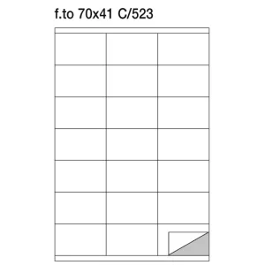 Etichette adesive su foglio A4 70x41 mm con margini