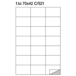 Etichette adesive su foglio A4 70x42 mm senza margini