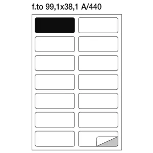 Etichette adesive su foglio A4  99,1x38,1 mm con angoli arrotondati