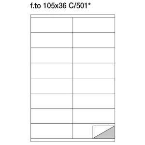 Etichette adesive su foglio A4 105x36 mm. Con margini