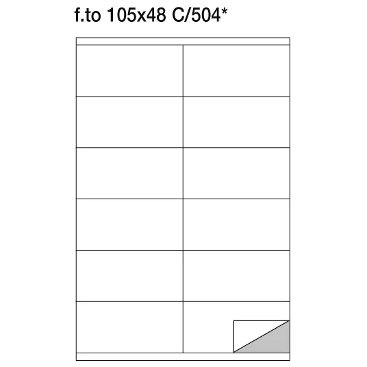 Etichette adesive su foglio A4 105x48 mm - Scatola 100 fogli A4 -PLAUT101860 Etichette adesive su foglio A4 larghezza105 mm Altezza 48 mm - Scatola 100 fogli A4.