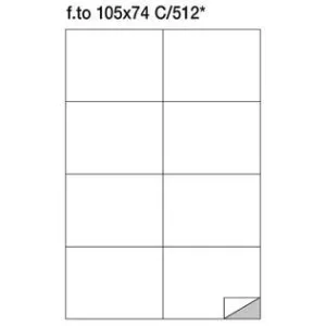 Etichette adesive su foglio A4 105x74 mm. Senza margini