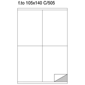 Etichette adesive su foglio A4 - 105x140 mm. Con margini