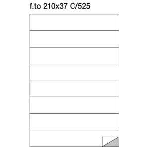 Etichette adesive su foglio A4 210x37 mm. Senza margini