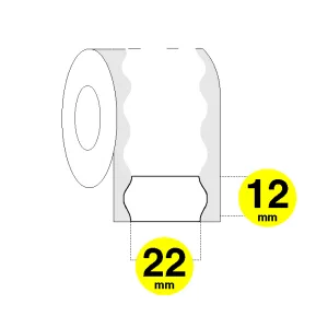 Etichette per prezzatrice 22x12 mm onda