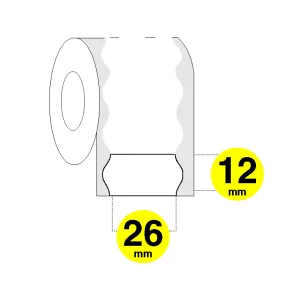 Etichette per prezzatrice 26x12 mm onda