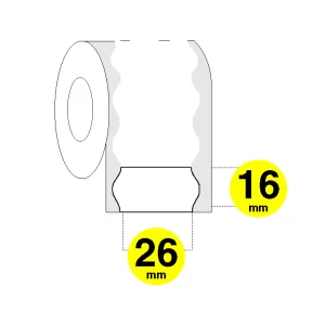 Etichette per prezzatrice 26x16 mm onda - colla removibile