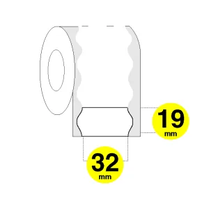 Etichette per prezzatrice 32x19 mm onda